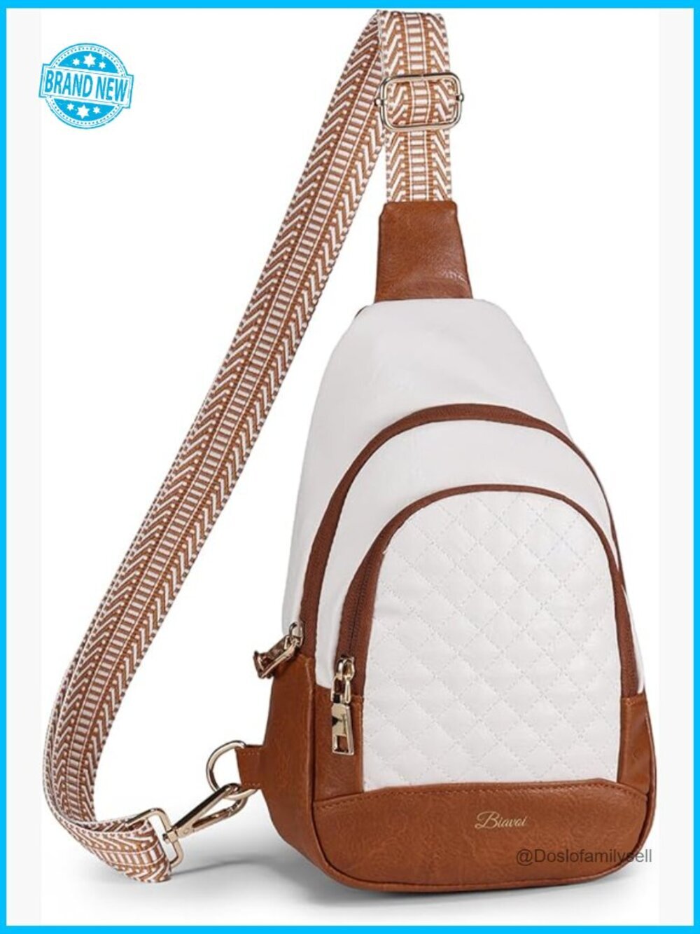 Anti-Theft Crossbody Bag with RFID Blocking Vegan Leather Sling Handbag Zip Lock